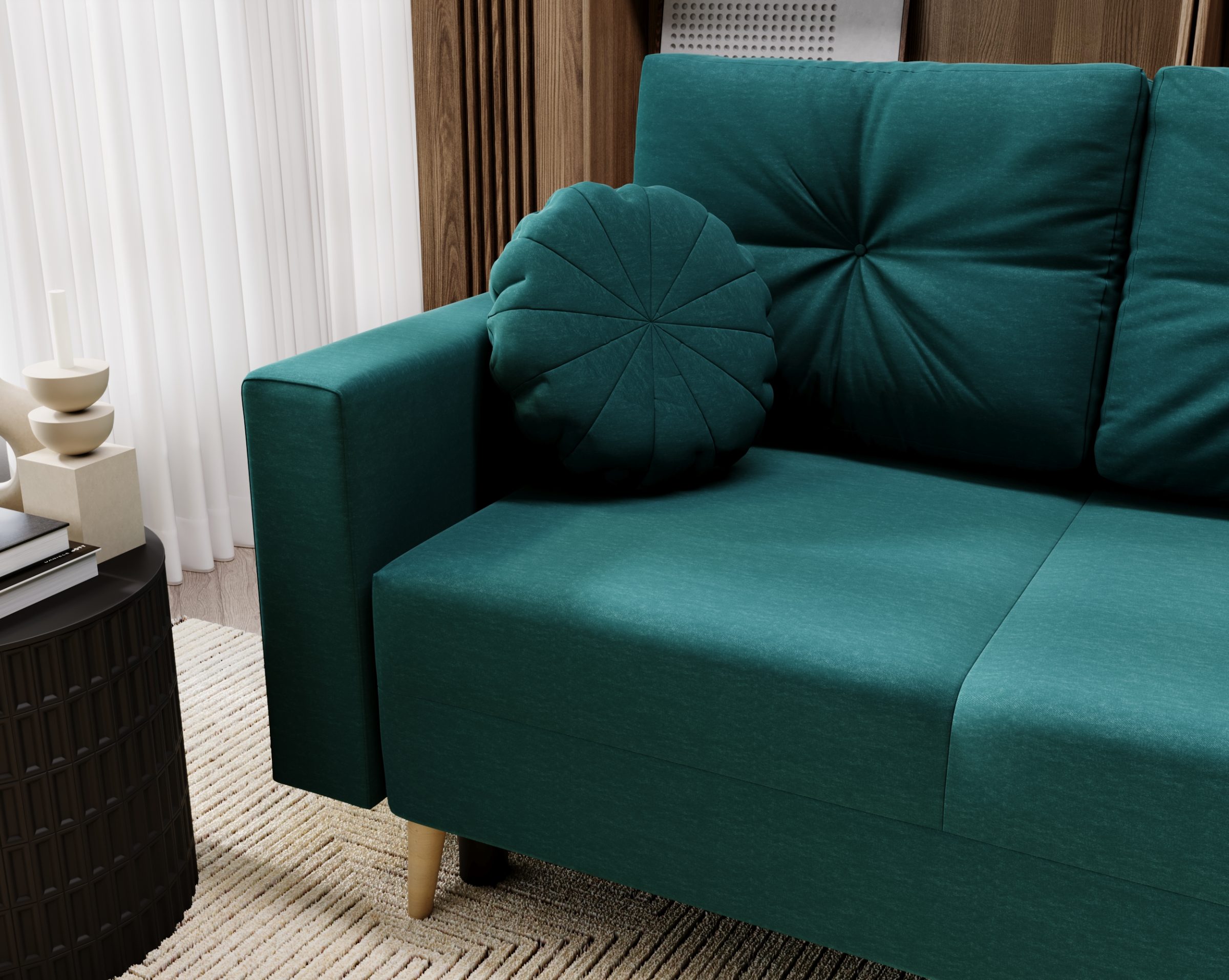 Sofa rozkładana Milano 3-osobowa z funkcją spania i pojemnikiem | Nowoczesna sofa do salonu 2