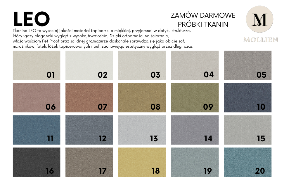Tkanina LEO – trwała tkanina tapicerska przyjazna zwierzętom