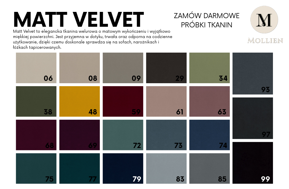 Tkanina Matt Velvet – elegancki welwet do mebli tapicerowanych