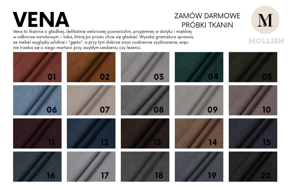 Tkanina Vena – miękka tkanina Easy Clean do mebli tapicerowanych