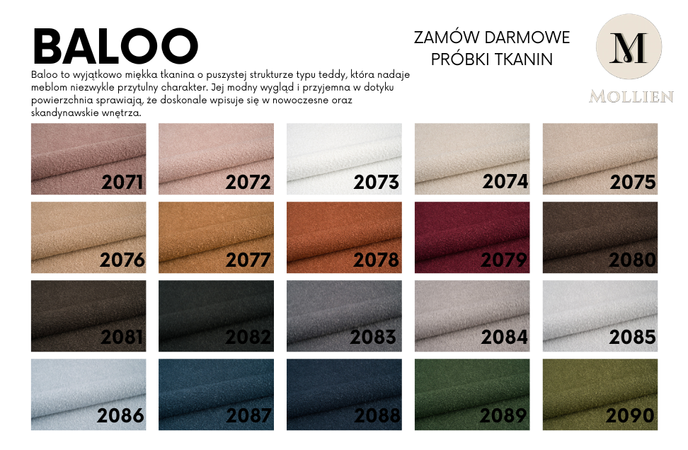 Tkanina BALOO – nowoczesna tkanina bouclé do mebli tapicerowanych