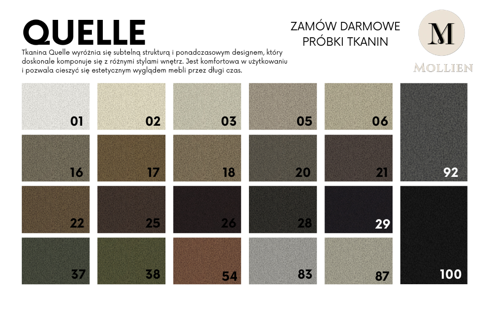 Tkanina QUELLE – elegancka tkanina bouclé do mebli tapicerowanych