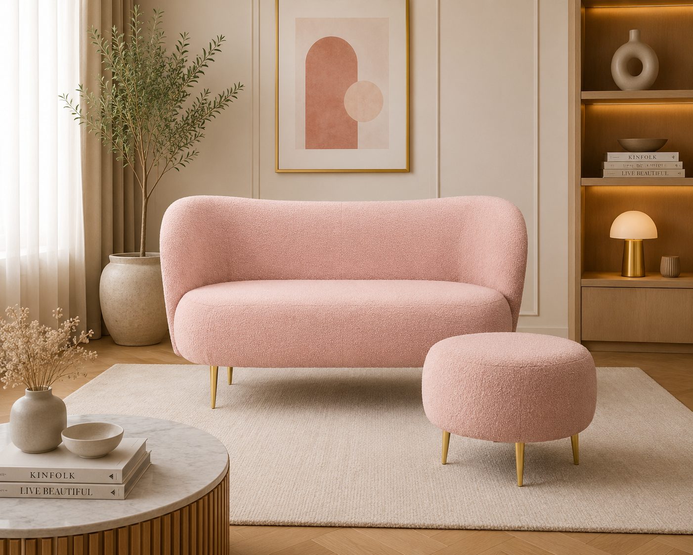 Pufa Aurea – elegancka pufa na złotych nogach 2