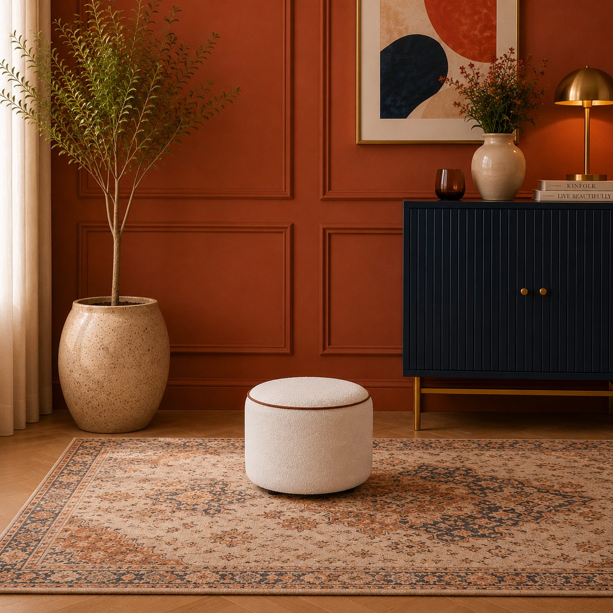 Pufa Luma – designerska pufa tapicerowana o organicznej formie Opis 2